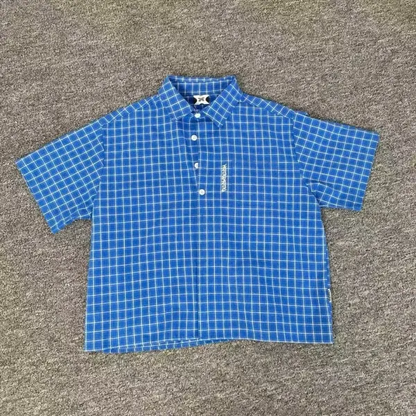 Fred Perry Checkered Polo Blue Polo Shirt - 1