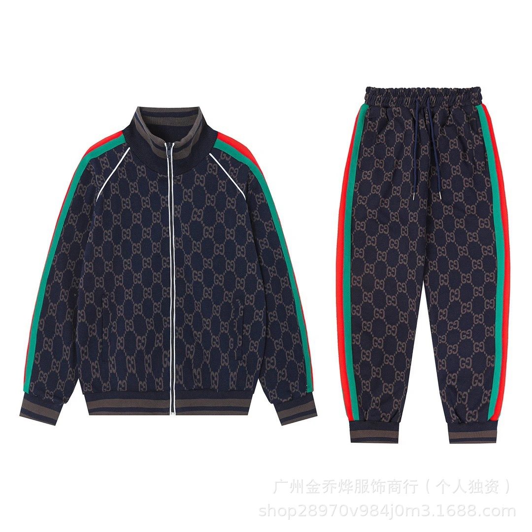 Gucci GG Monogram Track Jacket Navy Blue Outerwear - 13