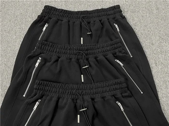 Design Drawstring Shorts with Zippered Pocket in Gray and Black - 11
