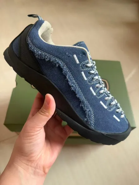 Denim Tears x Nike Dunk Low Blue Distressed Canvas Sneakers - 1