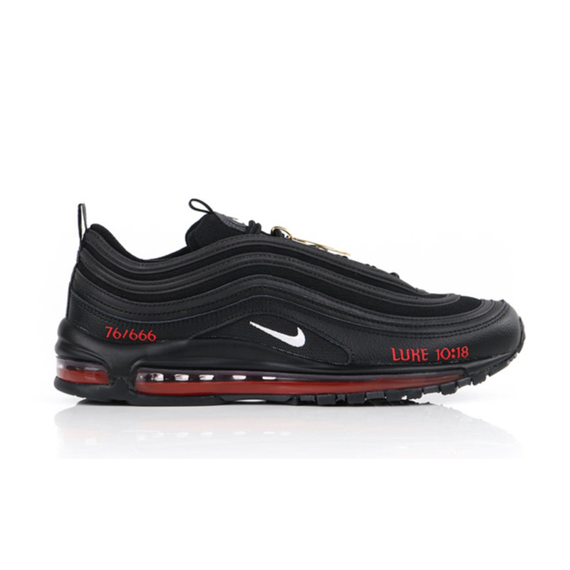 Nike Air Max 97 Black / Red 'Luke 10:18' Sneakers Running Shoes - 2
