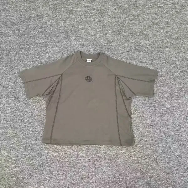 Design Short-Sleeve Rash Guard Olive Gray T-Shirt Tops - 1