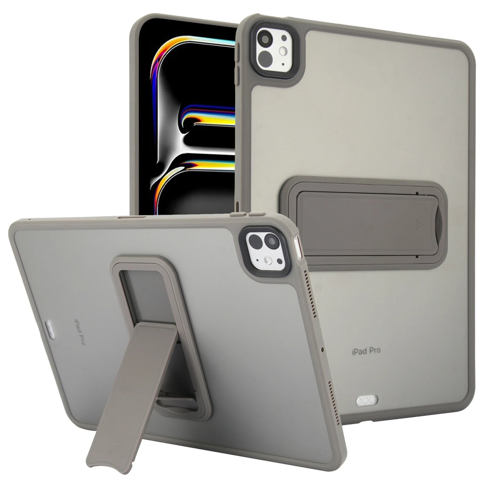 Apple iPad Pro Case with Stand in Beige and Gray Phone Accessories - 3