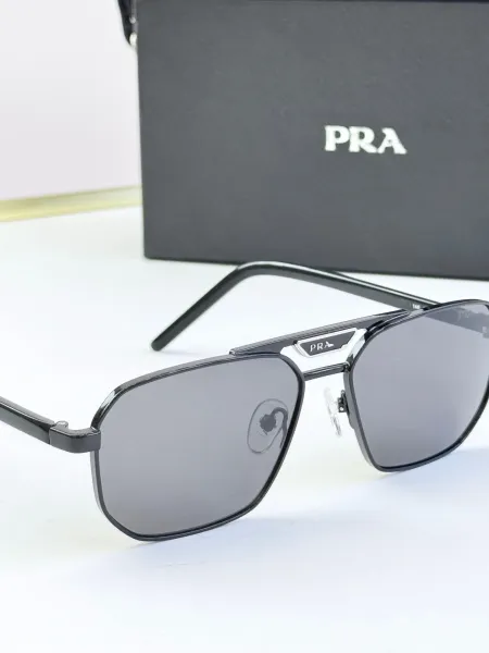 Prada Aviator-Style Sunglasses in Silver Frame with Mirror, Yellow, Brown, and Gray Lenses - 8