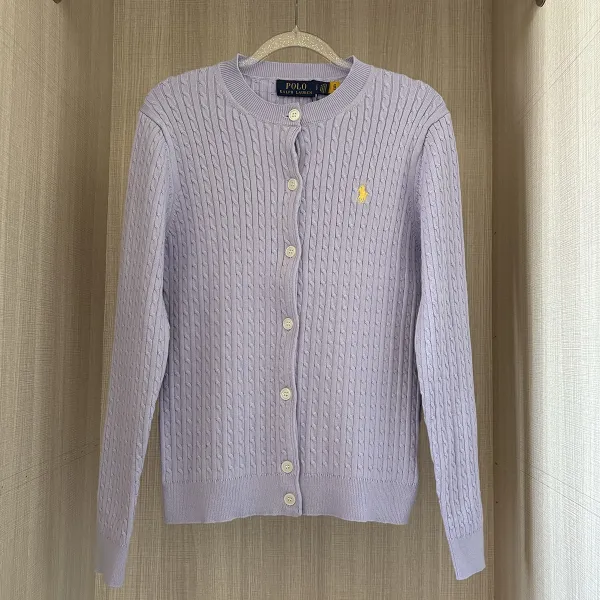 Polo Ralph Lauren Cable Knit Cardigan Lavender - 1