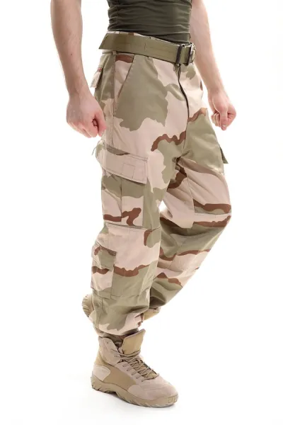 Design Multicam Camo Tactical Cargo Pants with Belt and Tan Combat Boots Pants - 17