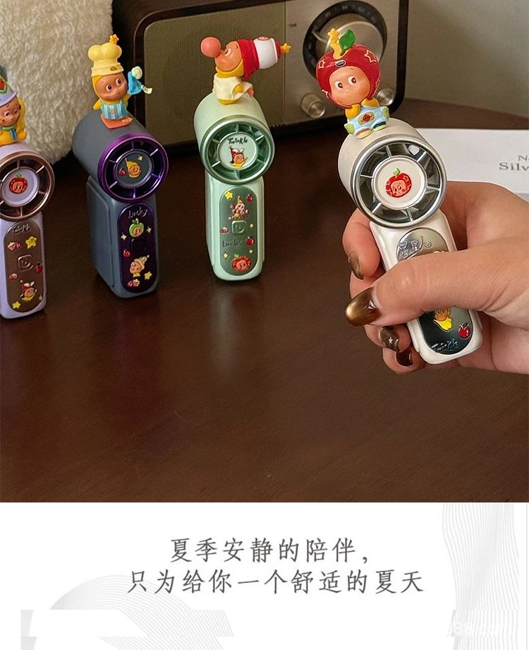 Design Portable Mini Fan with Cartoon Figurine Decor Green Electronics - 5