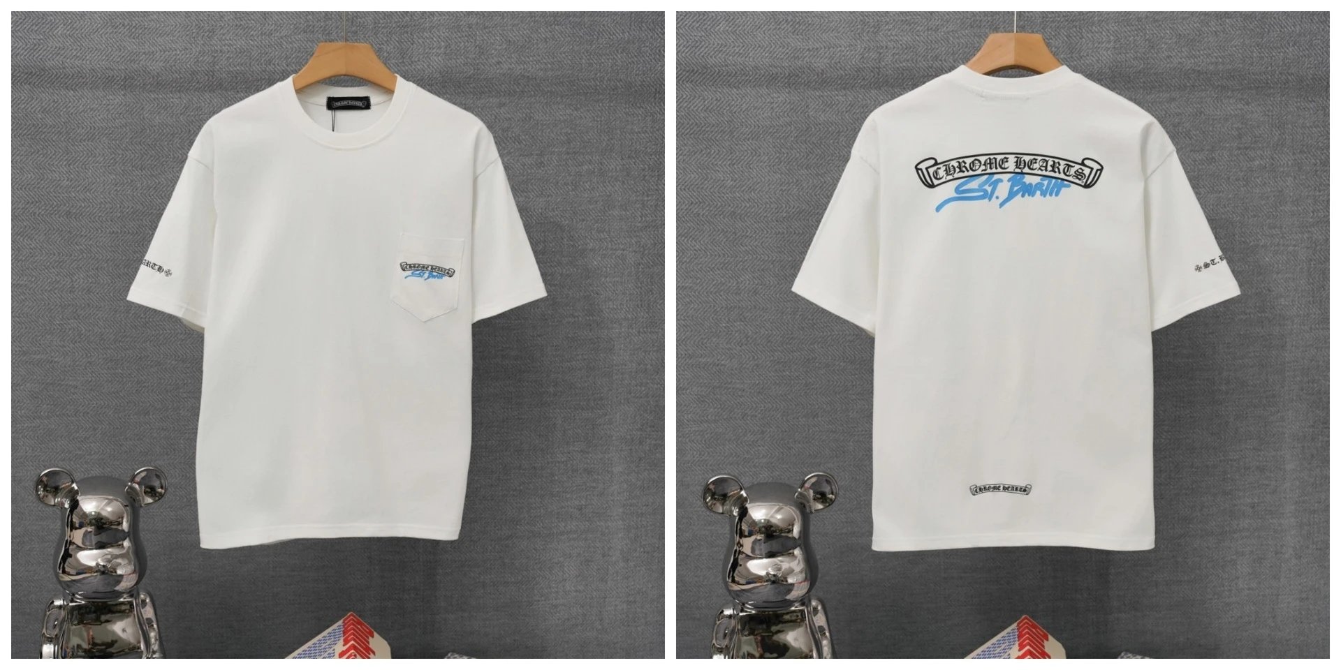 Chrome Hearts x St. Barth Black Pocket T-Shirt - 26