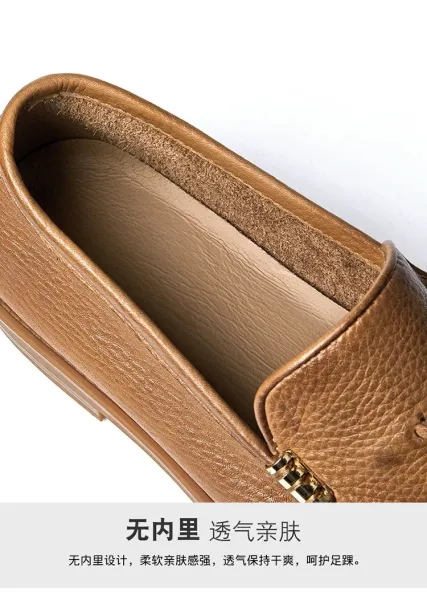 Design Brown Tassel Loafer Leather Slip-On Casual Shoes Loafers - 15