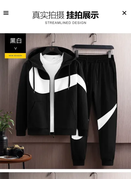 Nike Fleece Tracksuit Set Black / Gray - 11