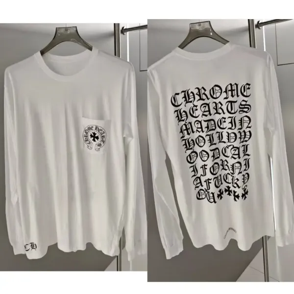 Chrome Hearts Made In Hollywood Pocket Long Sleeve T-Shirt White - 1