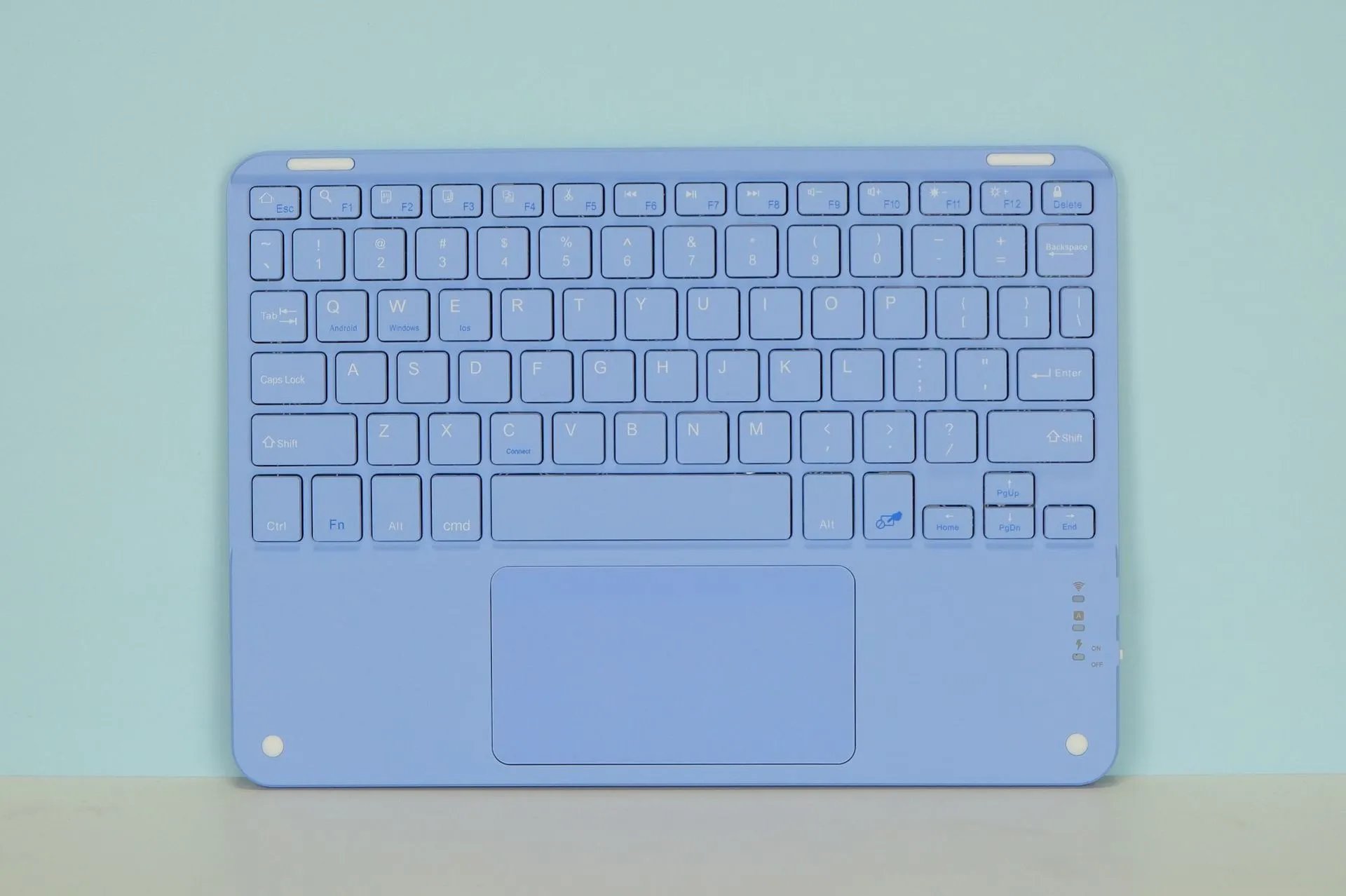 Design Bluetooth Keyboard with Touchpad in Light Blue and Silver Computer Accessories.keyboard - 17