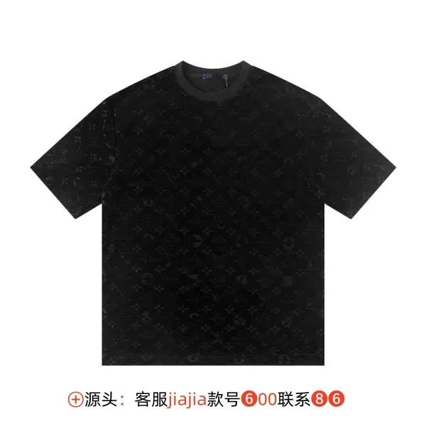 Louis Vuitton Monogram Velvet T-Shirt Black - 1