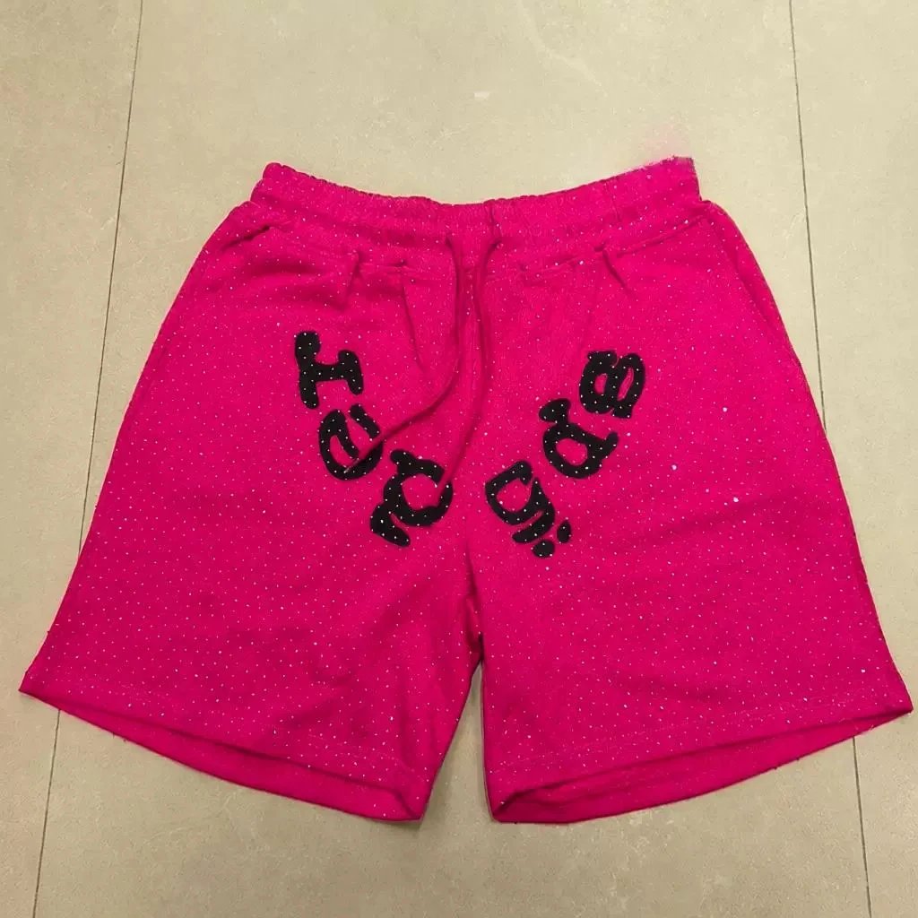 Design Perforated Mesh Shorts in Dusty Blue with Abstract Typography Print - 10