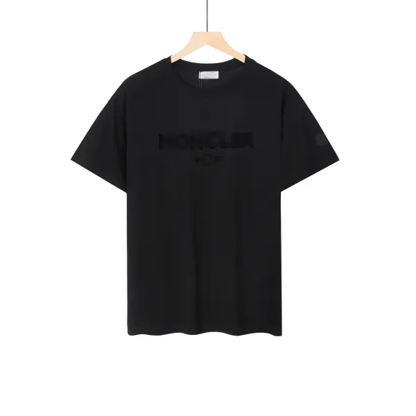 Moncler Logo Print Black T-Shirt - 1