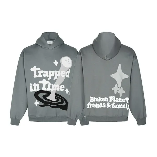 Design Trapped In Time No Way Back Graphic Hoodie Black - 23