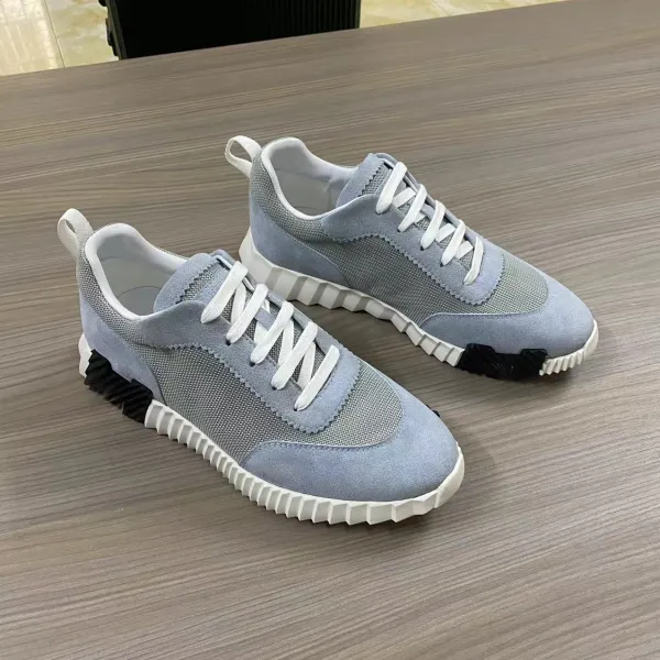 Design Chunky Mesh Sneakers Light Gray White Black - 1