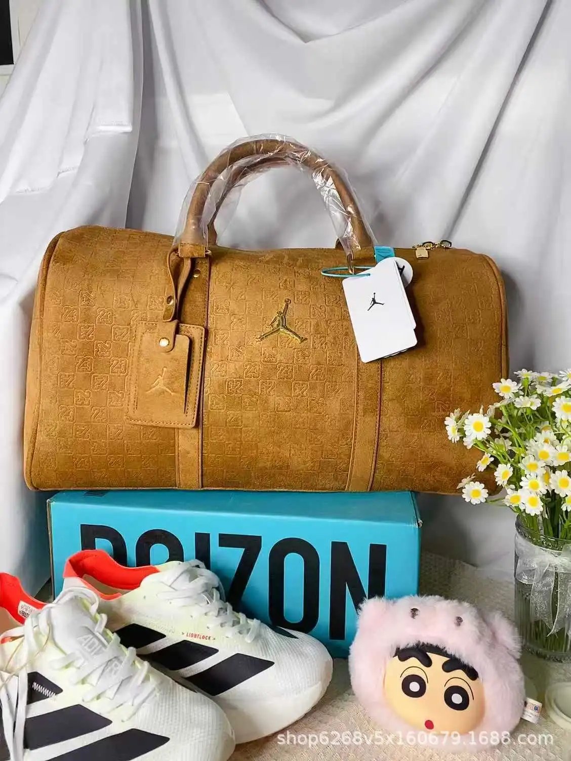 Suede Travel Yellow Brown with Studded Bottom