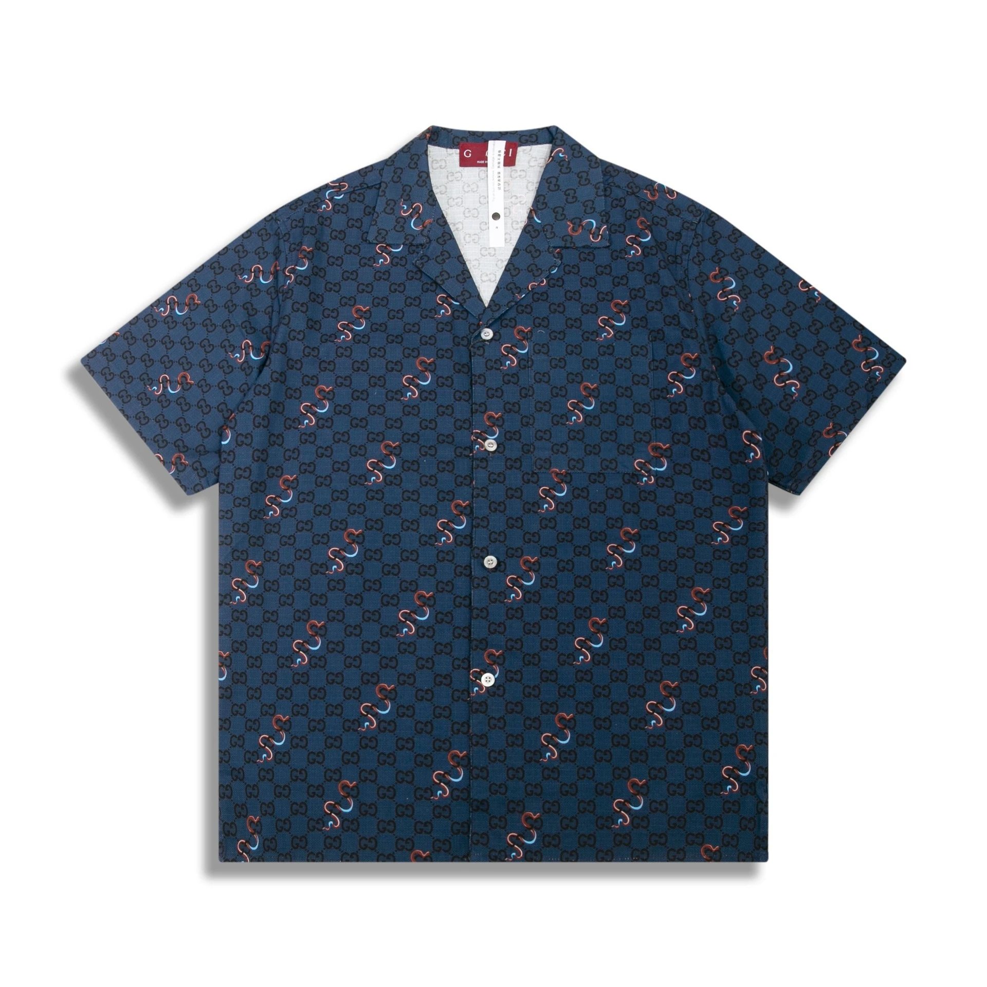 Gucci GUC Striped Knit Polo Navy and White Polo Shirt - 9