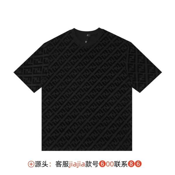 Fendi FF Monogram All-Over Print Black T-Shirt - 1