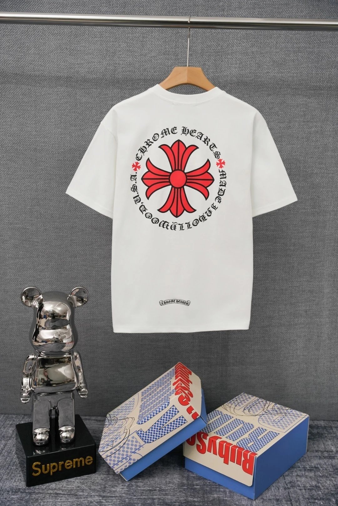 Chrome Hearts x Harajuku Floral Cross White T-Shirt - 17