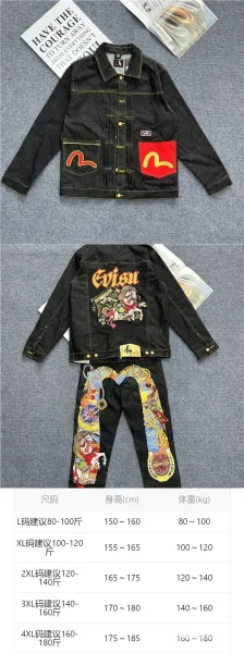 Evisu Horse Embroidery Denim Jacket Black - 9