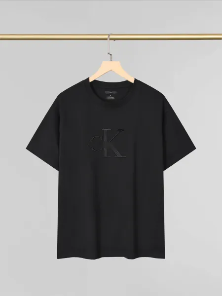 Calvin Klein Monogram Embroidered Black T-Shirt - 1