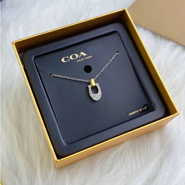 White Gold - C Horseshoe Necklace - 035