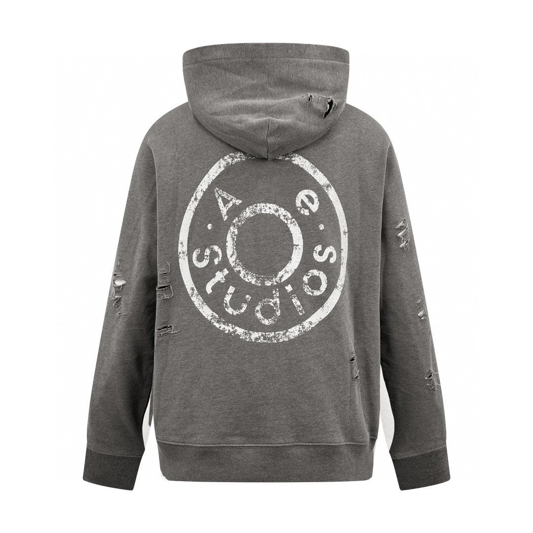 Acne Studios Logo Hoodie Dark Gray - 14