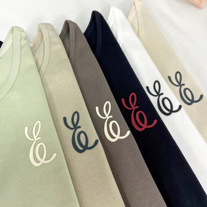 Design Minimalist Logo Tank Top Beige Vest-Top - 11