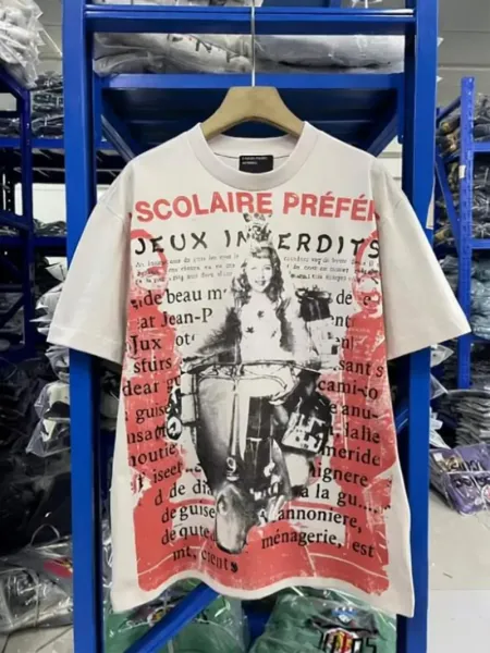 Design Scolaire Préféré Graphic Print T-Shirt Beige - 1