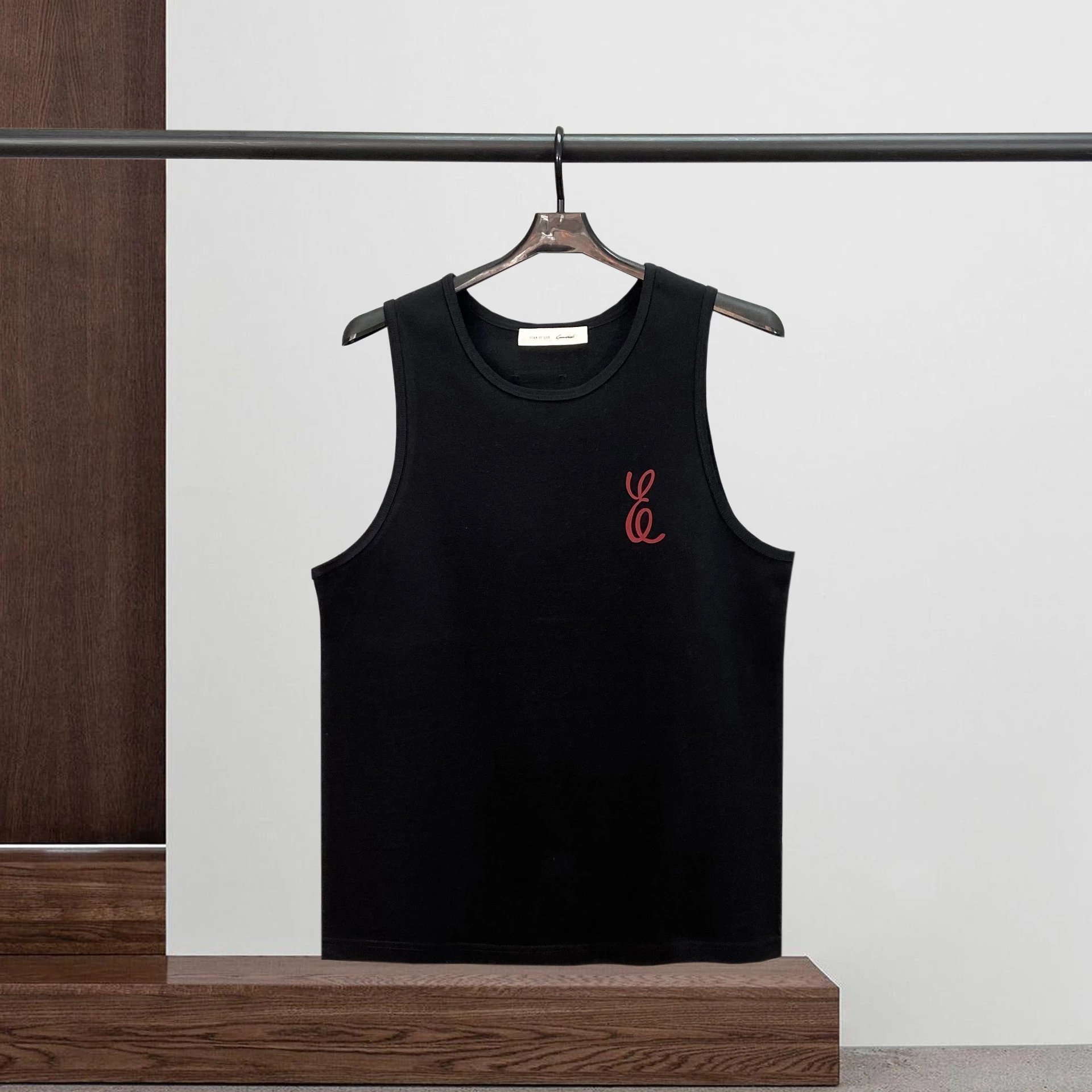 Design Minimalist Logo Tank Top Beige Vest-Top - 10