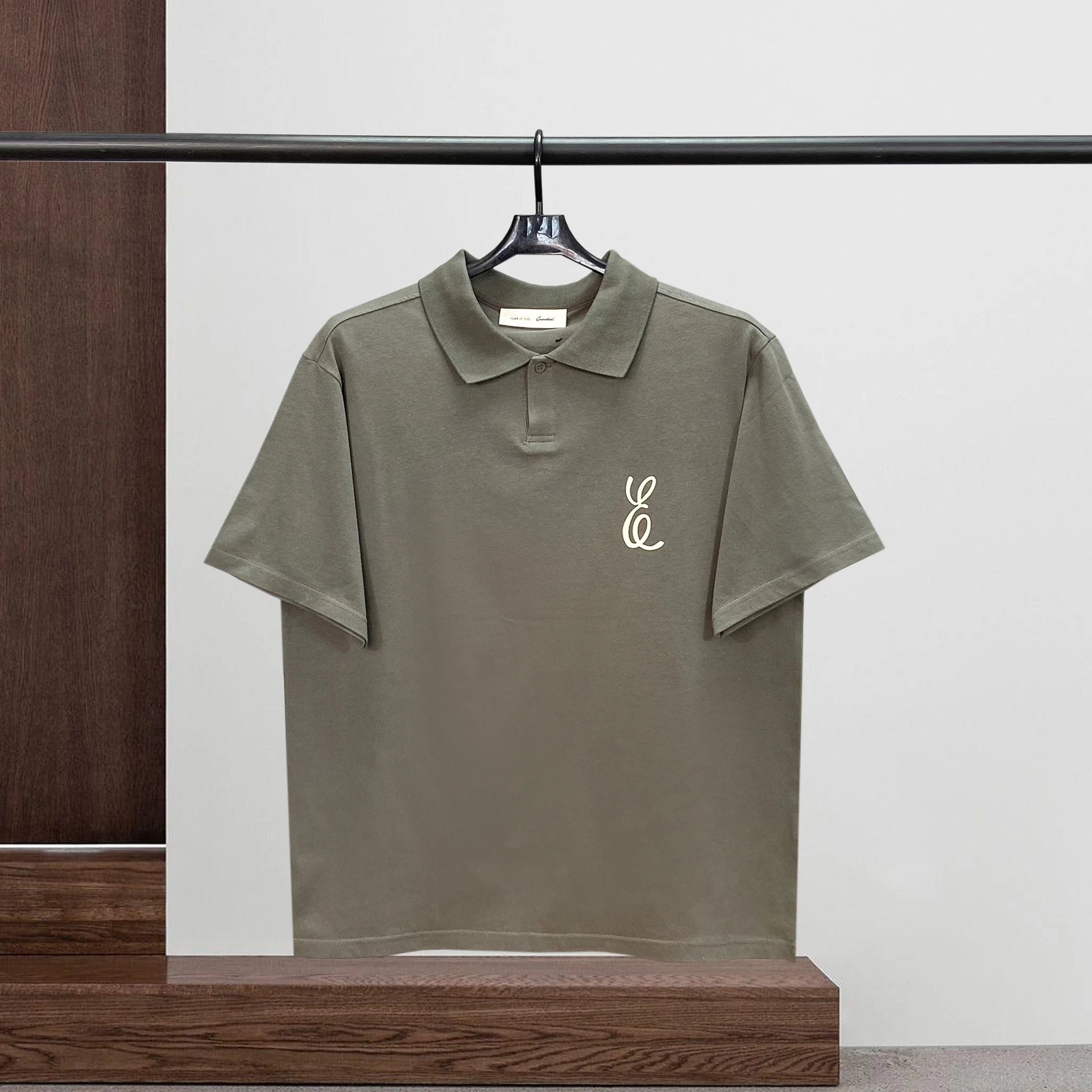 Design Polo Shirt Black with Red Embroidered Logo Tops Polo - 10