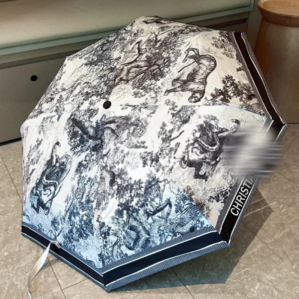 Chanel Monogram Print Umbrella Navy Blue Accessories - 19