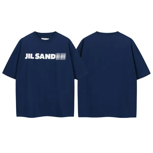 Jil Sander Logo Print Navy T-Shirt - 1