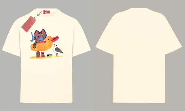 Gucci Cat and Duck Illustration Cream T-Shirt - 1