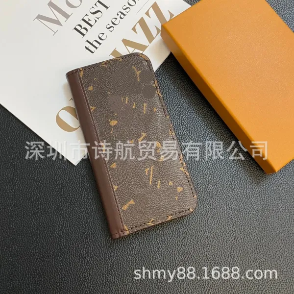 Gucci GG Marmont Phone Case Beige and Brown Leather Wallet Case - 8