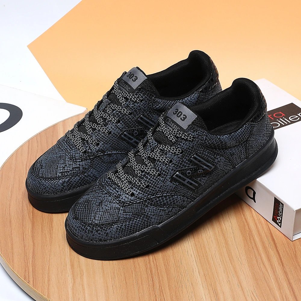 Design 303 Classic Snake-Print Black Sneakers - 3