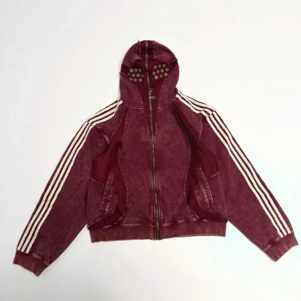 Adidas Originals Distressed Hooded Track Jacket Black Hoodie - 4