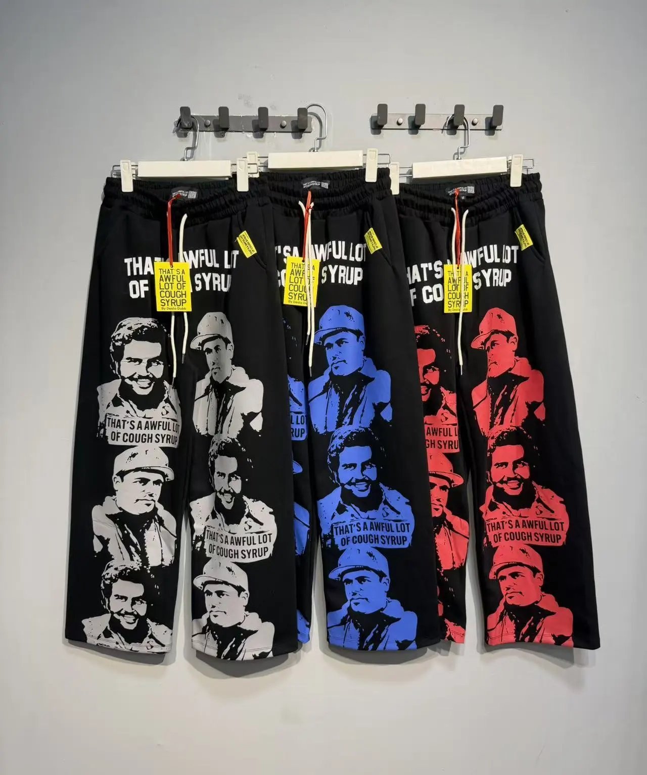 Design 'That's A Awful Lot Of Cough Syrup' Graphic Sweatpants Black - 15