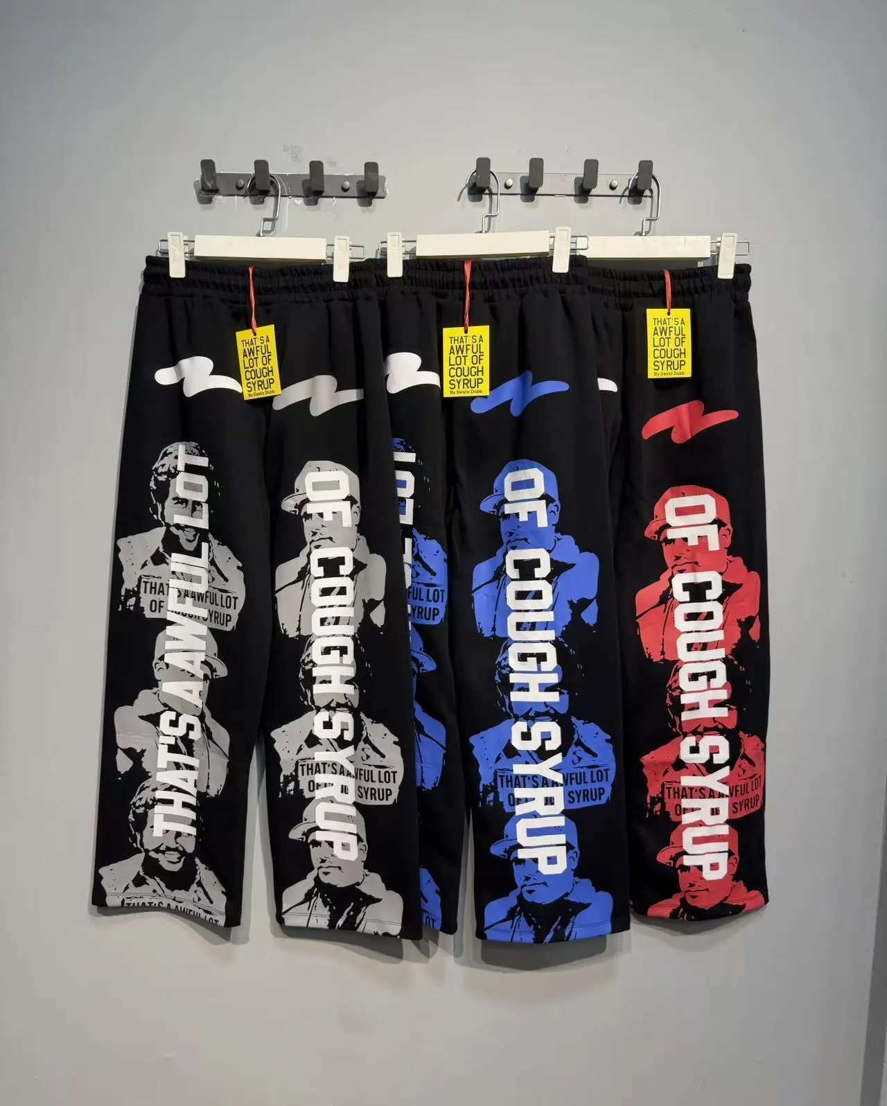 Design 'That's A Awful Lot Of Cough Syrup' Graphic Sweatpants Black - 16