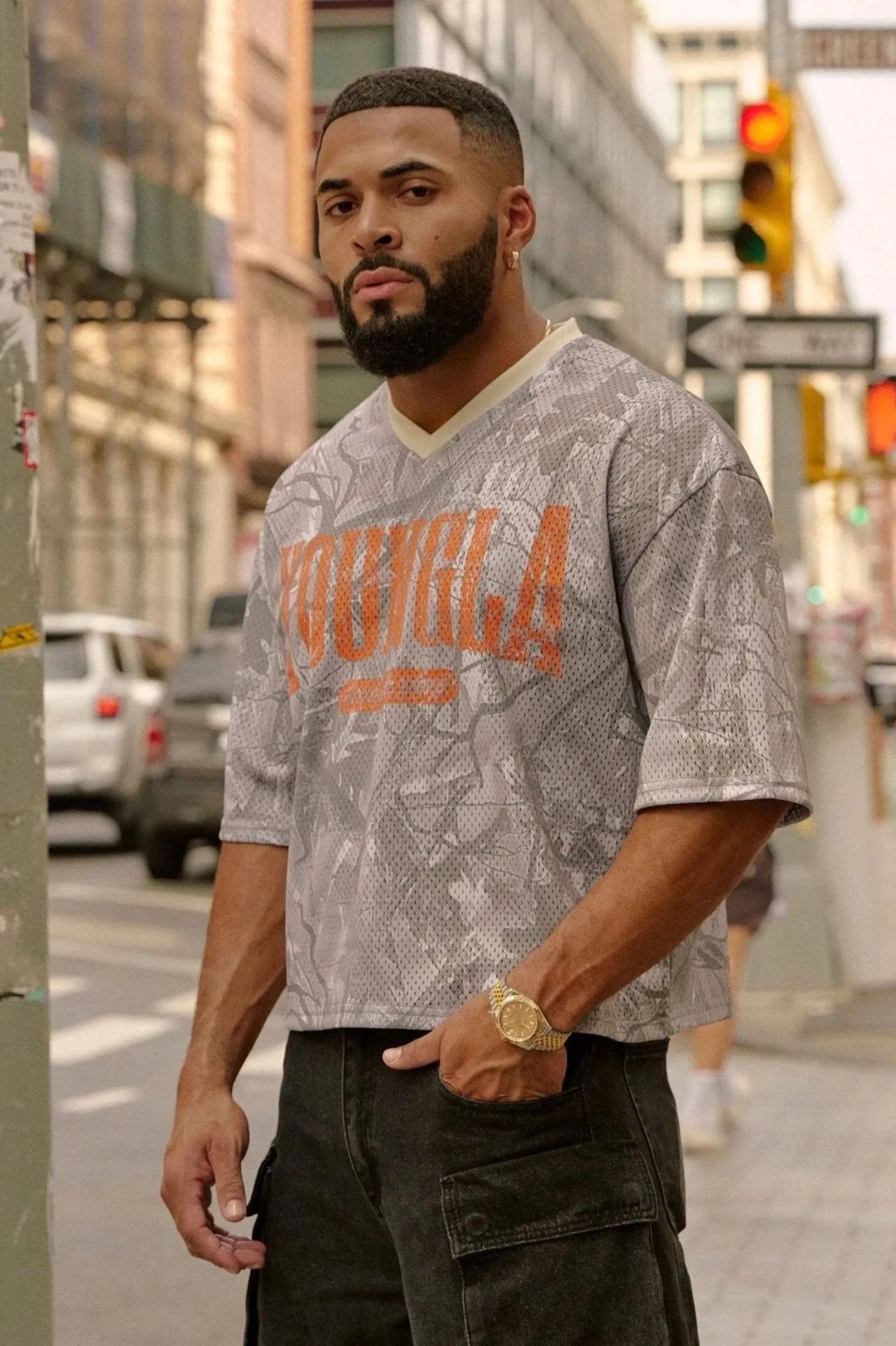 Design YOUNGLA Skull Mesh Jersey Navy Jersey - 13