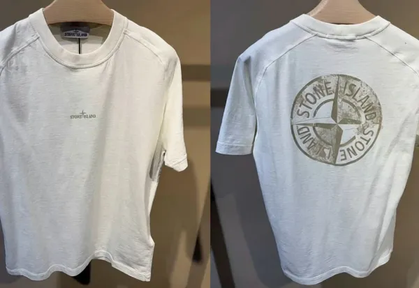 Stone Island Compass Logo T-Shirt Charcoal Gray T-Shirt - 2