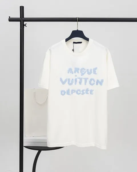 Louis Vuitton Argue Vuitton Dépêche Embroidered T-Shirt White - 1