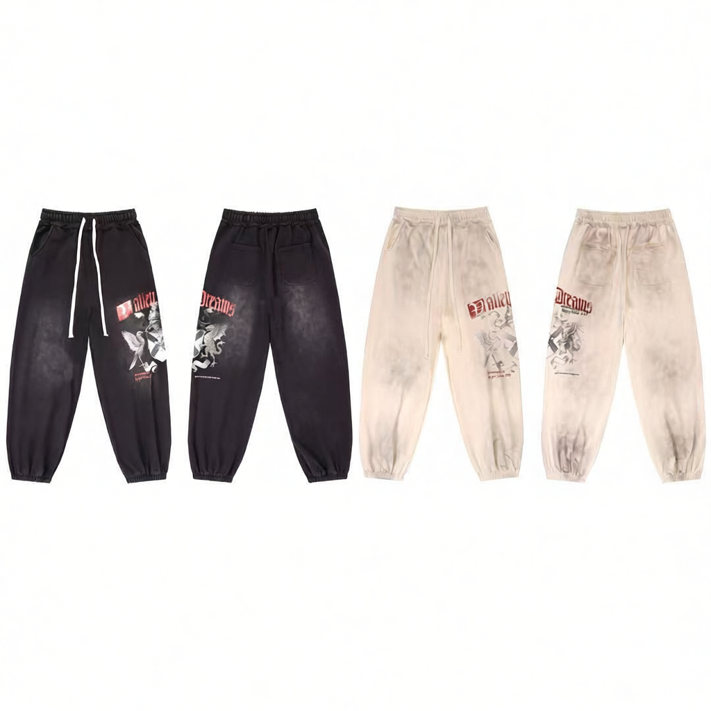 Design Valley Dreams Eagle Print Tie-Dye Sweatpants - 4