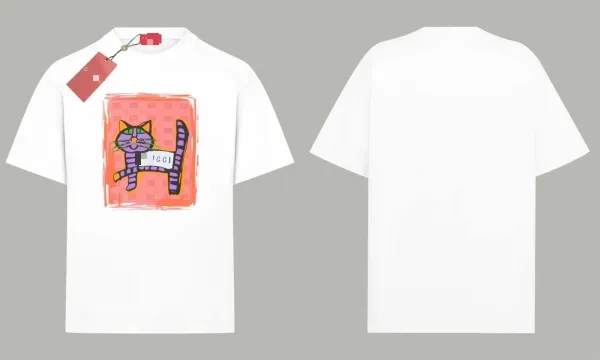 Gucci Cat Print T-Shirt Cream - 7