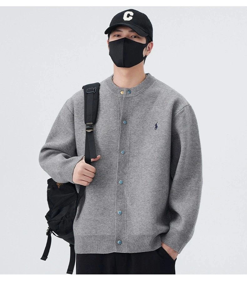 Polo Ralph Lauren Color-Block Button-Up Cardigan Gray Outerwear.cardigan - 9