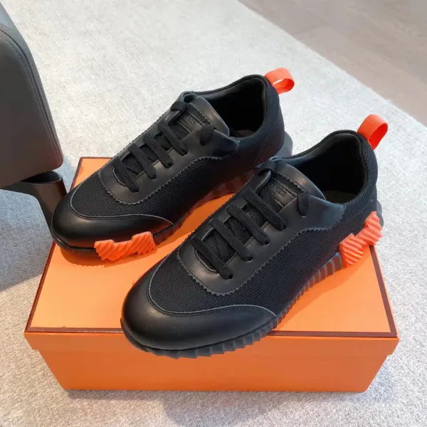 Hermès Oran Sneakers Black with Orange Accents Sneakers - 1