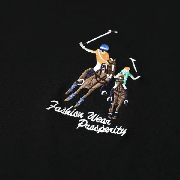Design Polo Ralph Lauren Inspired Green T-Shirt with Horse Polo Embroidery - 9