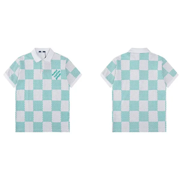 Louis Vuitton Damier Azure Mesh Polo Shirt Tops Polo - 1